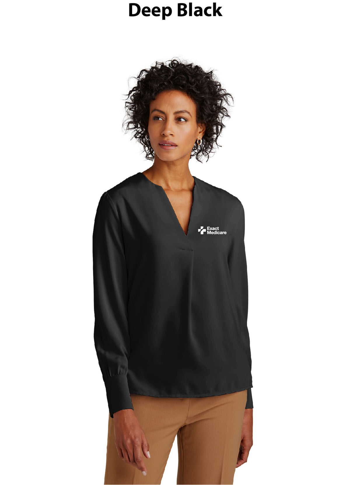 Brooks Brothers Women's Open-Neck Satin Blouse