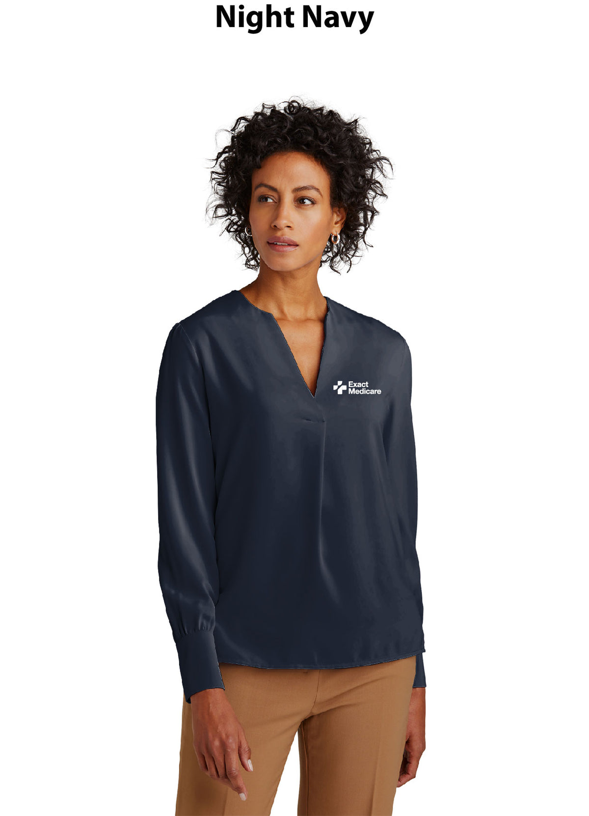 Brooks Brothers Women's Open-Neck Satin Blouse