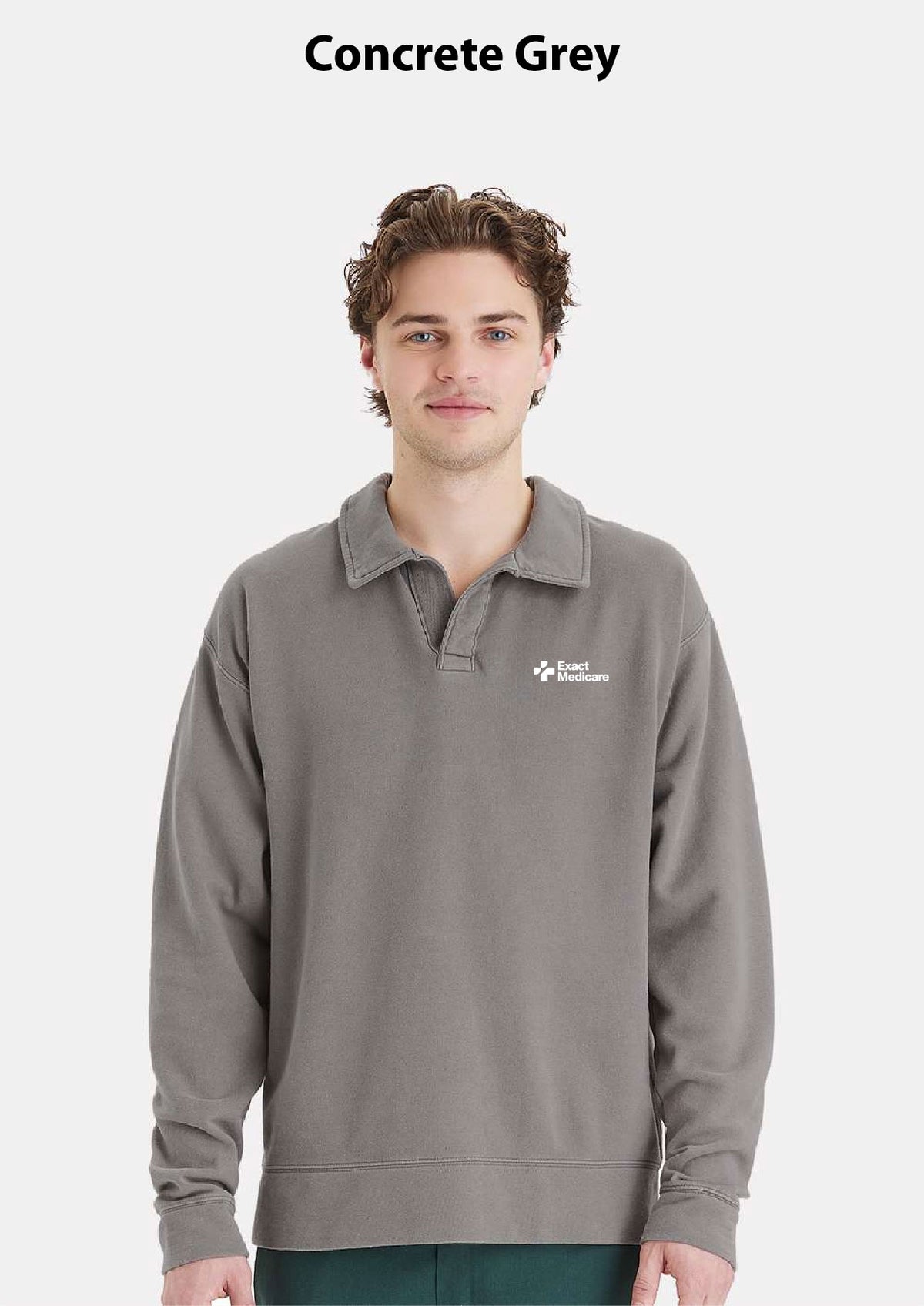 ComfortWash by Hanes Garment-Dyed Polo Collar Sweatshirt