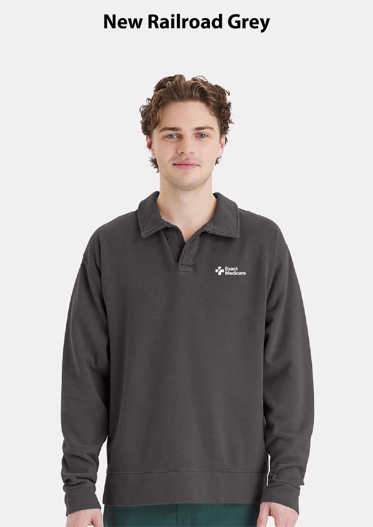 ComfortWash by Hanes Garment-Dyed Polo Collar Sweatshirt