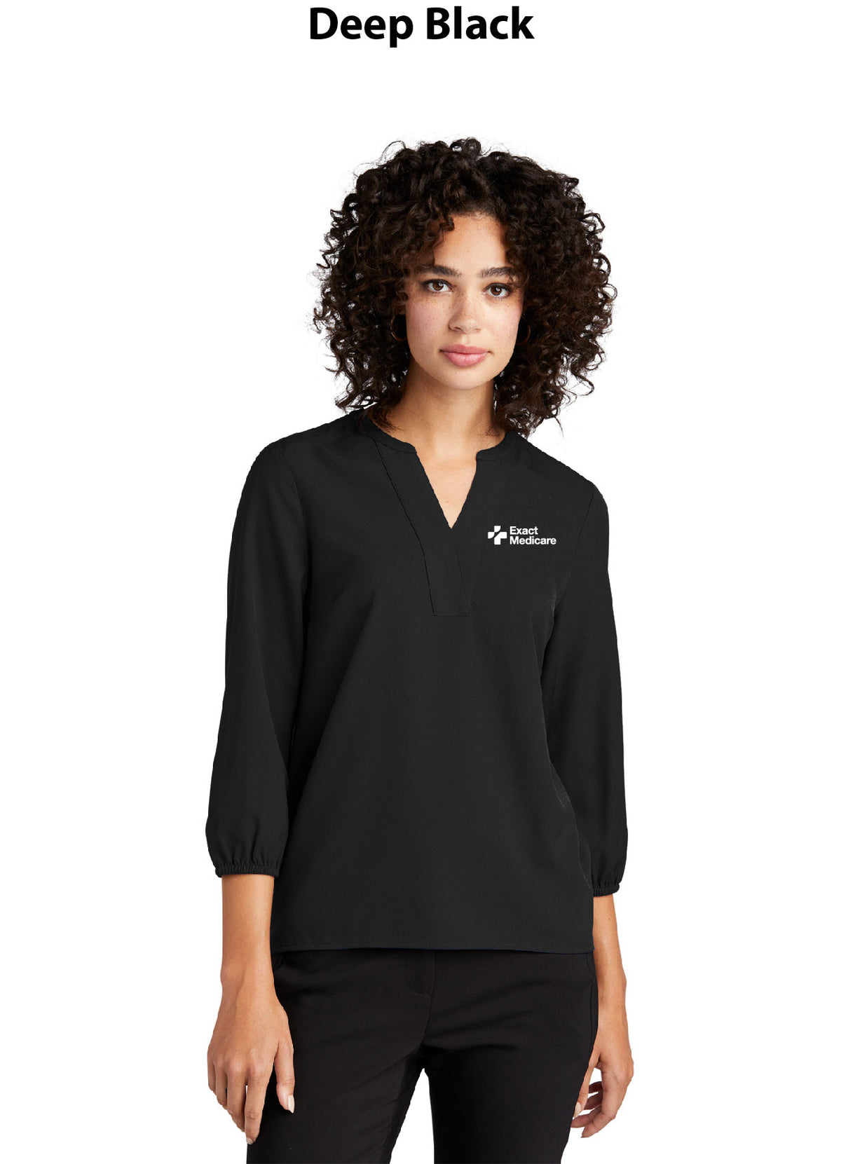 Mercer+Mettle Women's Stretch Crepe 3/4-Sleeve Blouse