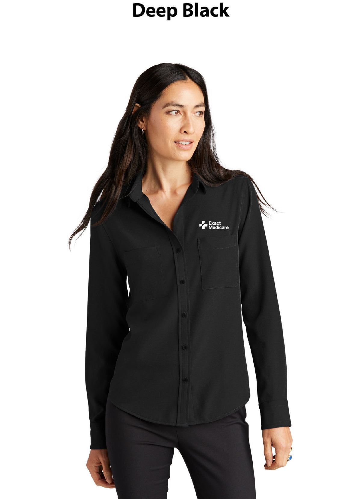Mercer+Mettle Women's Stretch Crepe Long Sleeve Camp